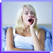 yawning woman having problems sleeping